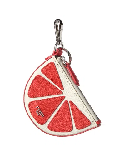 Fendi Lemon Leather Bag Charm In Yellow
