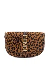 Fendi Leopard Chain Tote Bag In Brown
