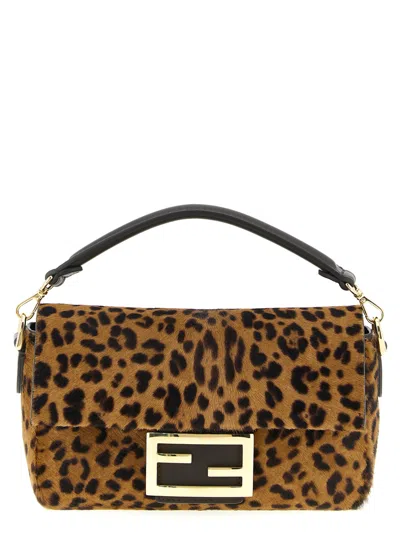 Fendi Leopard Print Baguette Mini Shoulder Bag In Multi
