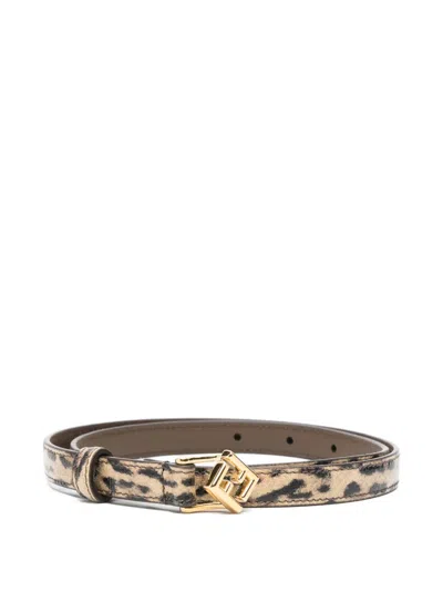 FENDI LEOPARD-PRINT LEATHER BELT