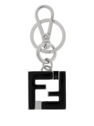 Fendi Letter Keyring In Black