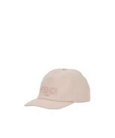 Fendi Letter Logo Baseball Cap In Pink
