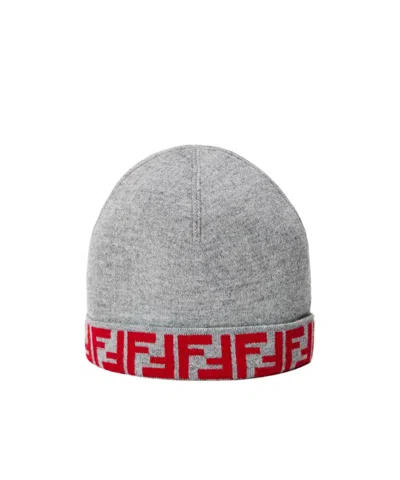 Fendi Letter Printed Cap In Gray
