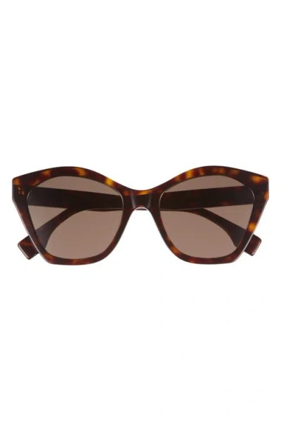 Fendi Lettering 52mm Square Sunglasses In Brown