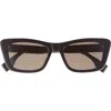 Fendi Lettering 53mm Cat Eye Sunglasses In Black