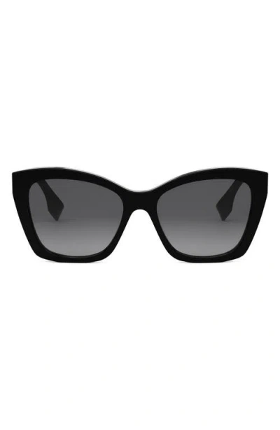 Fendi ' Lettering 55mm Gradient Square Sunglasses In Black
