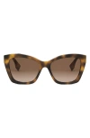 Fendi Fe40151i 53f Havana Sunglasses In Blonde Havana / Gradient Brown
