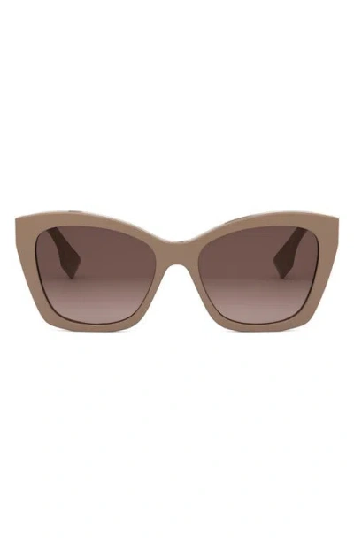 Fendi ' Lettering 55mm Gradient Square Sunglasses In Brown