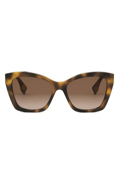 Fendi ' Lettering 55mm Gradient Square Sunglasses In Brown