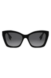 Fendi ' Lettering 55mm Gradient Square Sunglasses In Nero