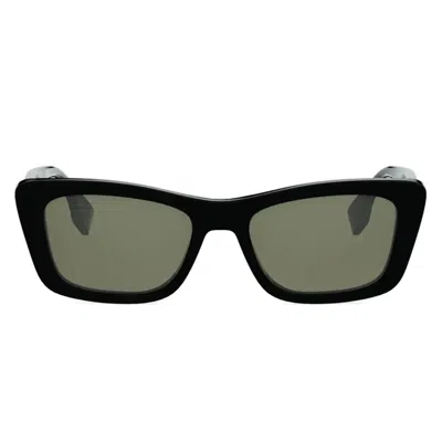 Fendi Lettering Black Geometric Sunglasses In Multi