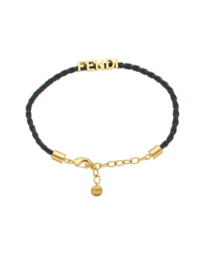 Fendi Lettering Logo Leather Bracelet
