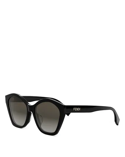 FENDI LETTERING RED GEOMETRIC SUNGLASSES, 56MM