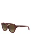 Fendi Lettering Red Geometric Sunglasses, 56mm In Multi
