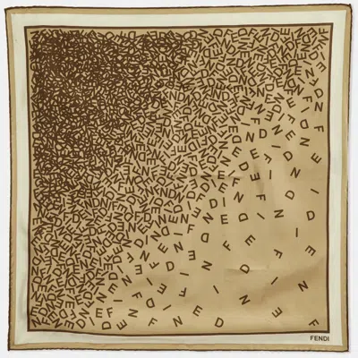 Pre-owned Fendi Letters Print Silk Scarf