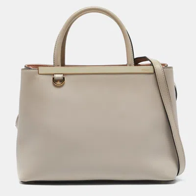 Pre-owned Fendi Light Beige Leather Small 2jours Tote