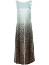 Fendi Silk Midi Dress With Gradient Design In Light Blue