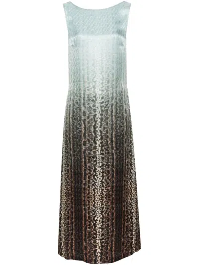 FENDI LIGHT BLUE ANIMALIER DRESS