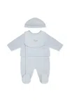 Fendi Light Blue Babygrow Set For Baby Boy With Ff In Light Blue