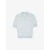 Fendi Ff-pattern Polo Shirt In Blue