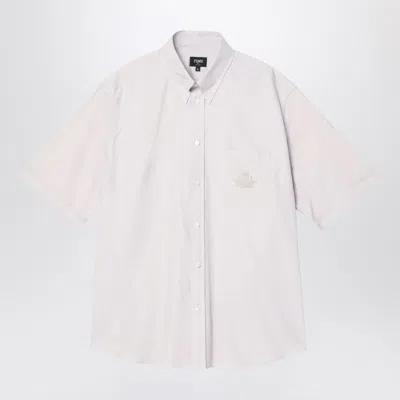 FENDI FENDI LIGHT BLUE BUTTON-DOWN SHIRT MEN