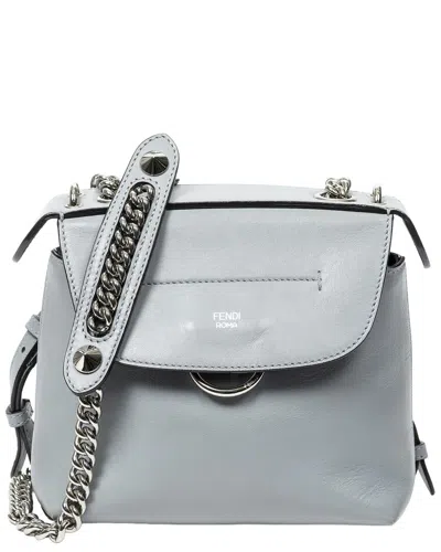 Pre-owned Fendi Light Blue Calfskin Leather Mini Back To School Backpack (authentic Pre-  Loved)