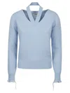 Fendi Light Blue Cashmere Sweater In Light Blue