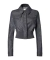 Fendi Light Blue Chambray Bomber Jacket In Black