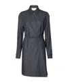 Fendi Cross-front Chambray Shirt Mini Dress In Blue