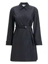 Fendi Belted Denim Shirt Mini Dress In Blue