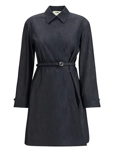 FENDI LIGHT BLUE CHAMBRAY DRESS