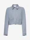 Fendi Logo Stamp Cropped Denim Jacket