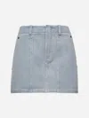 Fendi Denim Mini Skirt In Gray