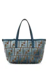Fendi Women Embroidered Chenille Mini Roll Handbag In Light Blue