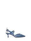Fendi Mesh Slingbacks In Blue