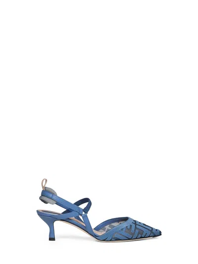 Fendi Mesh Slingbacks In Multi