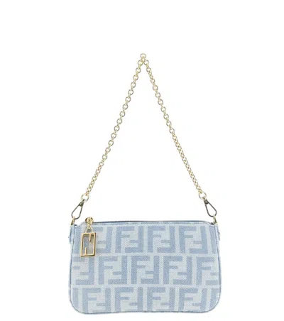 Fendi Light Blue Ff Mini Clutch