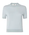 Fendi Light Blue Ff Wool And Silk Jumper In White