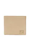 Fendi Yellow And Beige Leather Flat Card Holder