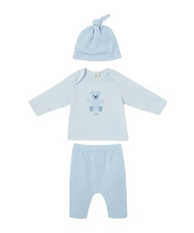 Fendi Light Blue Jersey Baby Set