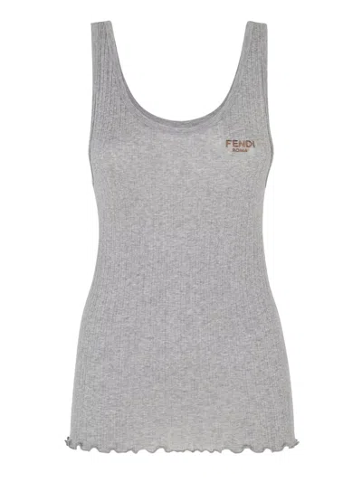 Fendi Light Blue Jersey Top