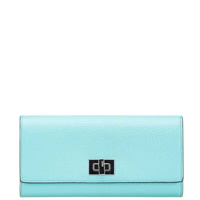 Pre-owned Fendi Light Blue Leather Coin Purse/coin Case ()