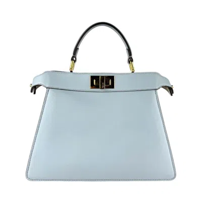 Pre-owned Fendi Light Blue Leather Handbag Shoulder Bag ()