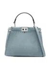 Fendi Light Blue Peekaboo Mini Satchel In Blue