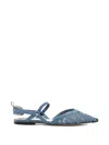 Fendi Light Blue Polyamide Flat Shoes In Light Blue