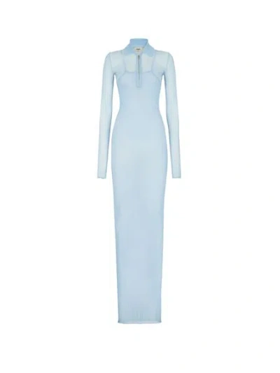 Fendi Light-blue Silk Blend Dress