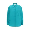 Fendi Women Silk Taffeta Shirt In Blue