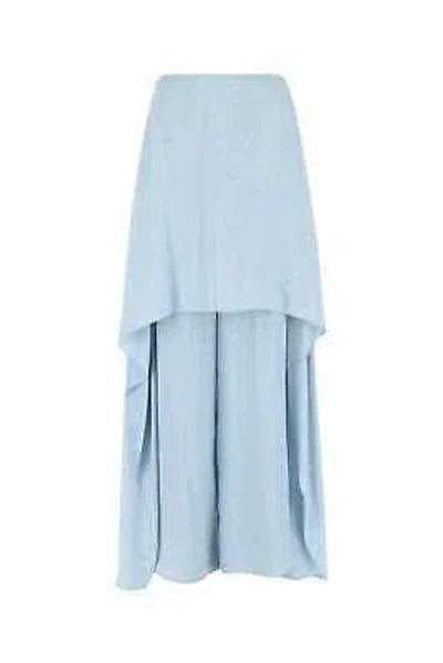 Pre-owned Fendi Light-blue Silk Pant 40 Fr In F1h3f