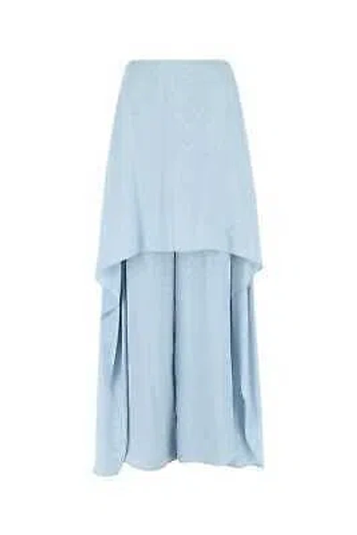 Pre-owned Fendi Light-blue Silk Pant 40 It In F1h3f
