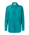 Fendi Light Blue Silk Taffeta Shirt In Blue